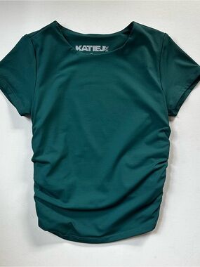 Katie J NYC Teal Crewneck Athletic Top Tween